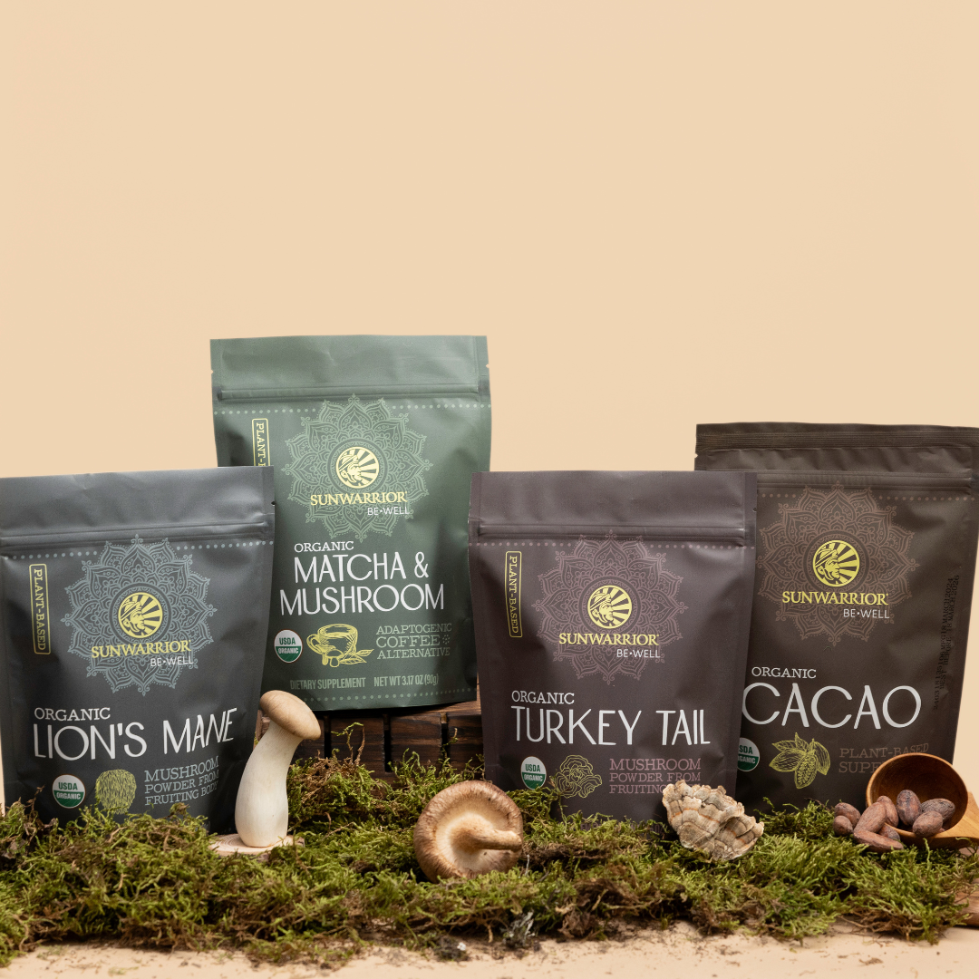 Be Well Matcha & Mushroom Drink Mix - Adaptogenic Coffee Sunwarrior