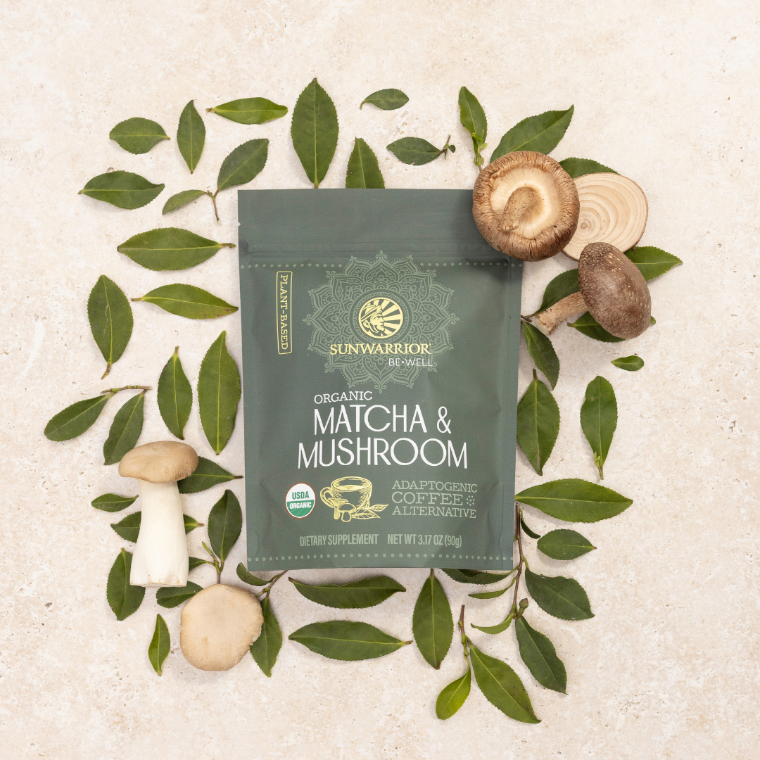 Be Well Matcha & Mushroom Drink Mix - Adaptogenic Coffee Sunwarrior