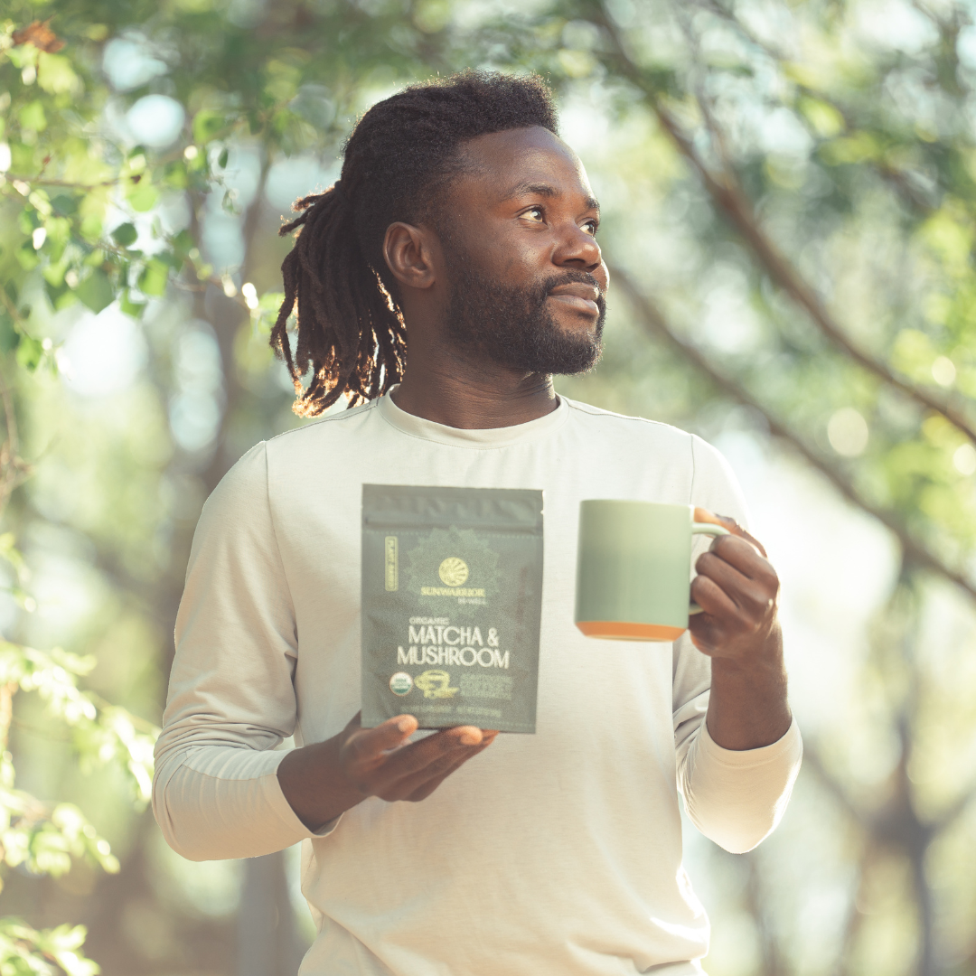 Be Well Matcha & Mushroom Drink Mix - Adaptogenic Coffee Sunwarrior