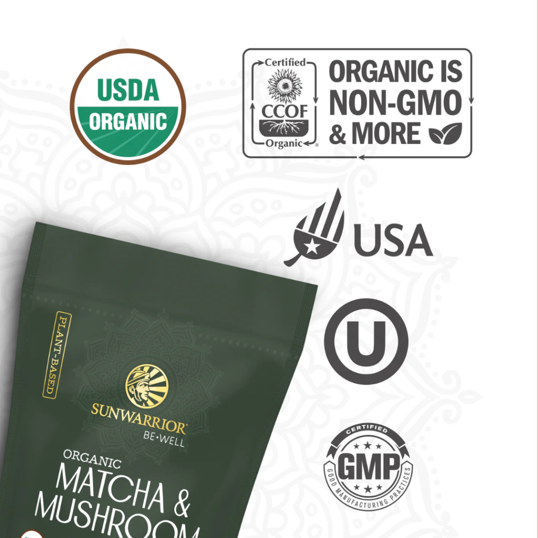 Be Well Matcha & Mushroom Drink Mix - Adaptogenic Coffee Sunwarrior