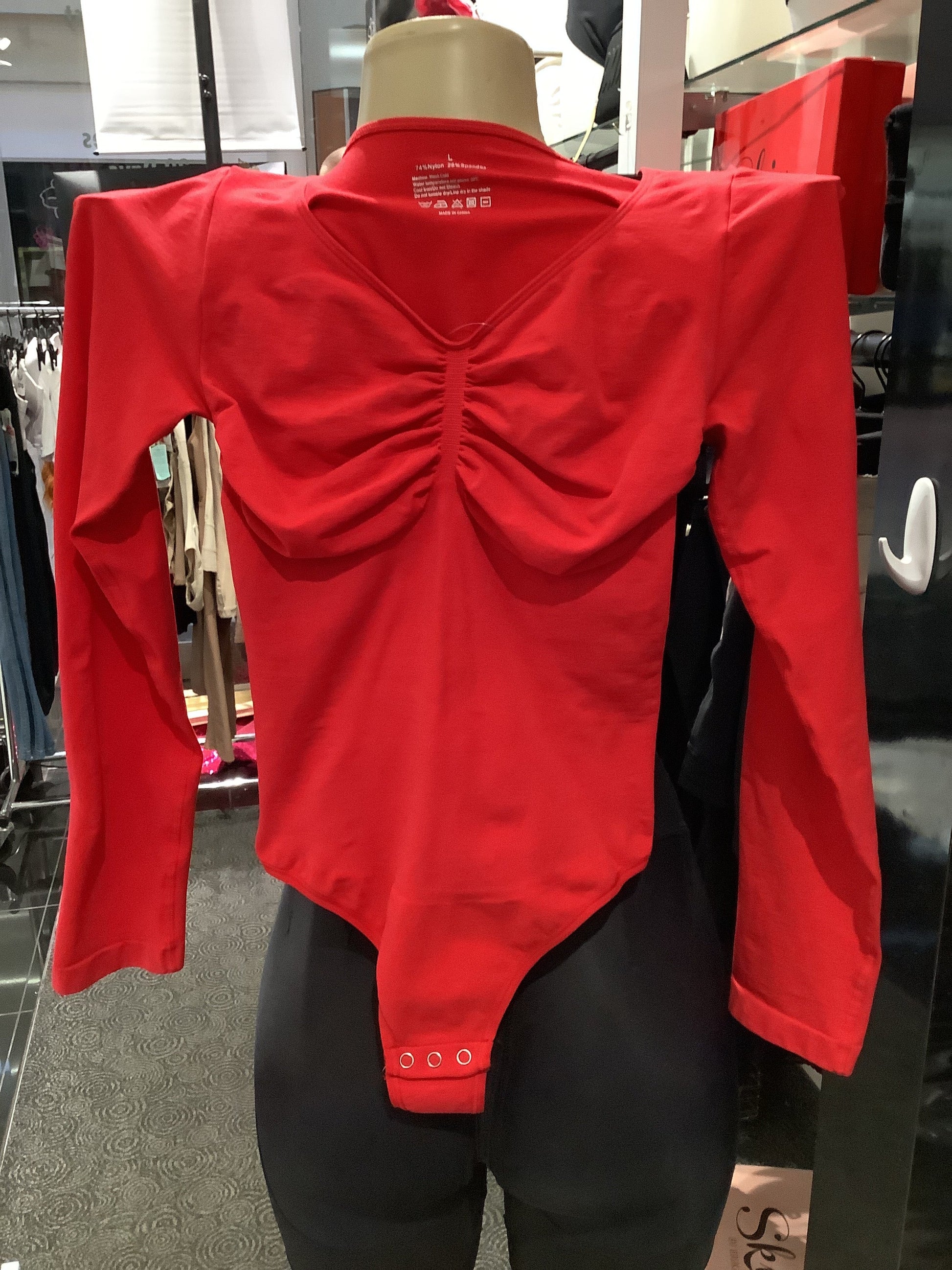 CHIA Bodysuit Thong, Brassier and Sleeves Red Fajas Kataleya