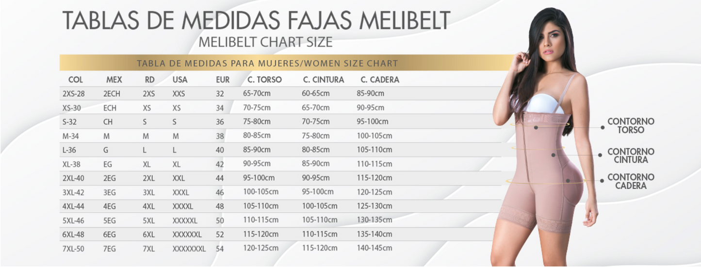 5035 MELI BELT Short with hooks, maximum buttock lifting & belly control Fajas Kataleya