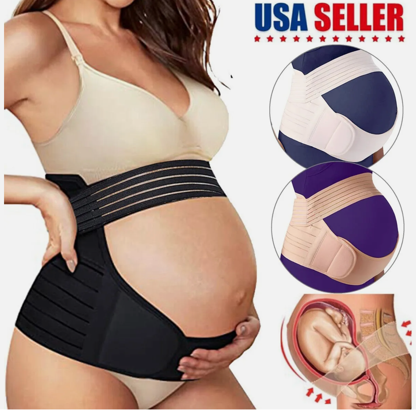 CHIA Pregnancy Tummy Belly Band Maternity Band Abdomen Waist Back Support Belt Brace Fajas Kataleya