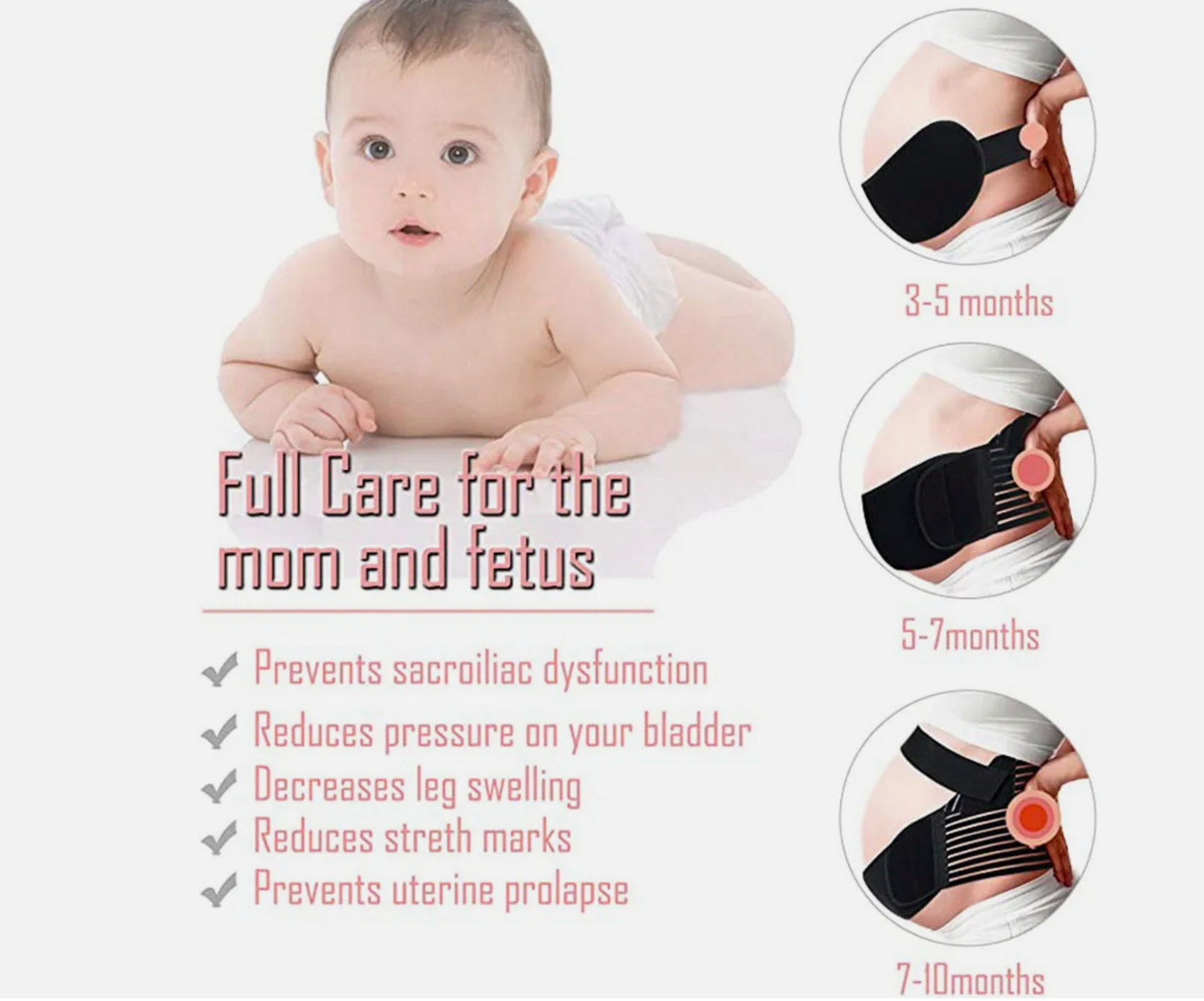 CHIA Pregnancy Tummy Belly Band Maternity Band Abdomen Waist Back Support Belt Brace Fajas Kataleya