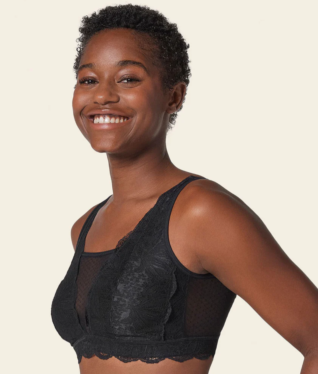 92014 LEONISA Multiwear Lace Pocketed Bralette, Brassier para prótesis mamarias Fajas Kataleya