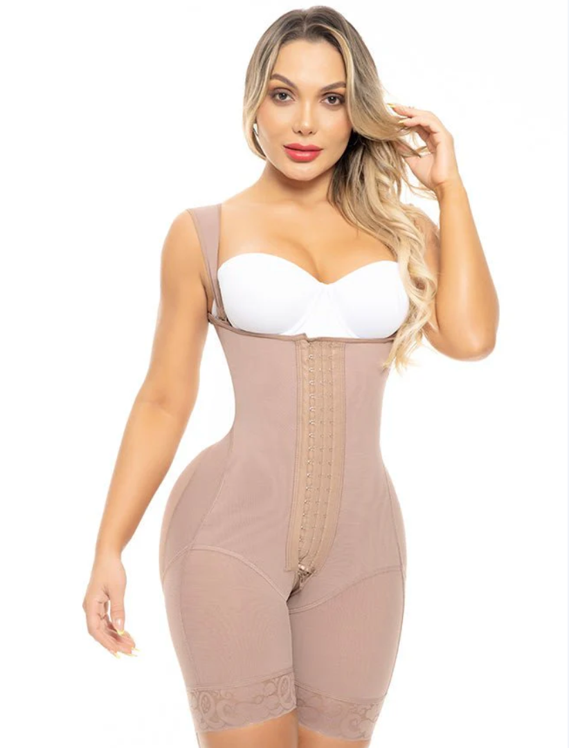 1566 ANN M Magic Buttocks Cold Therapy Short Girdle with thick straps 3 row hooks Magic Fajas Kataleya