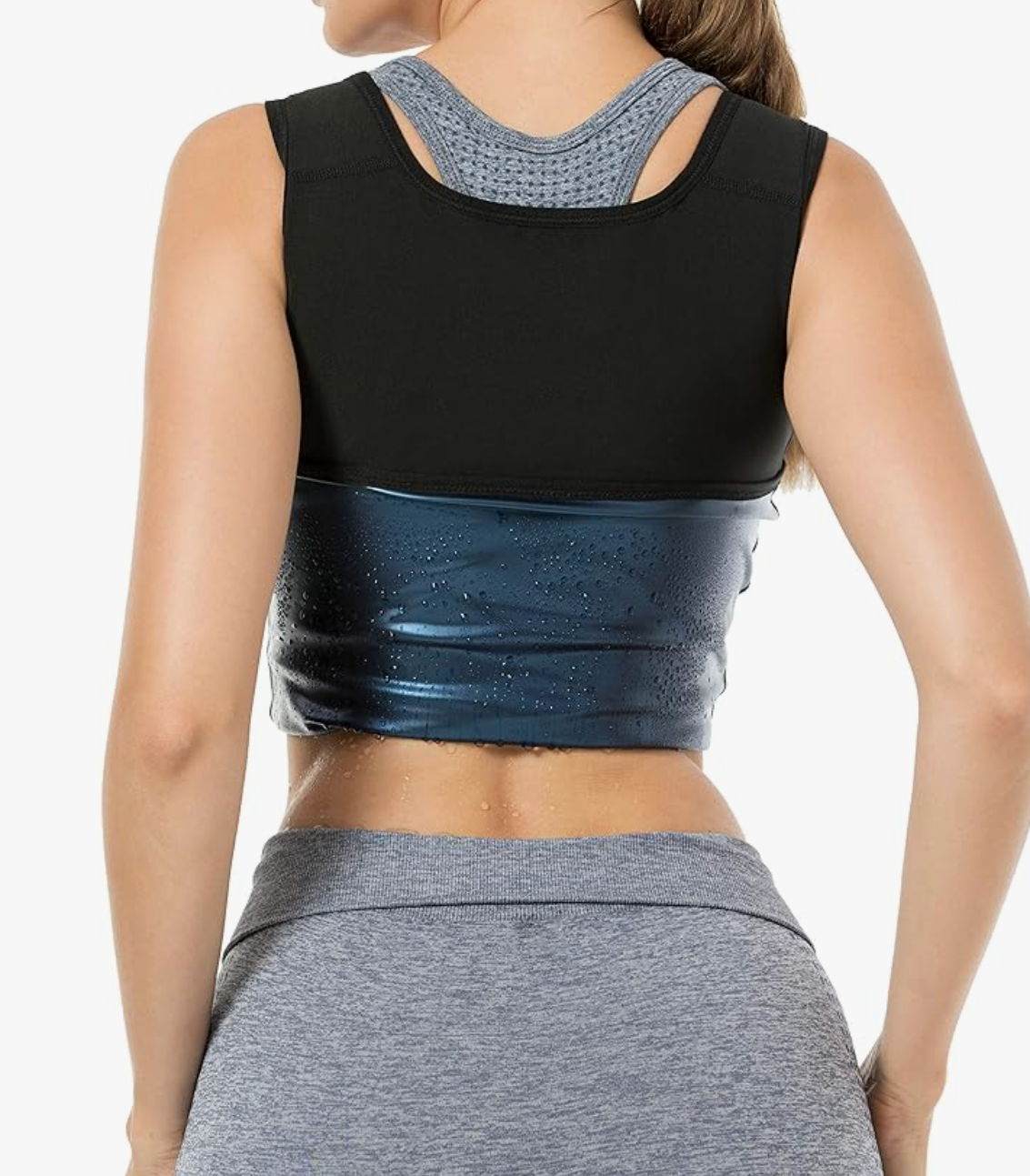 V1001 Womens Polymer Sauna Vest Sweat Tank top Shirts with Zipper Fajas Kataleya