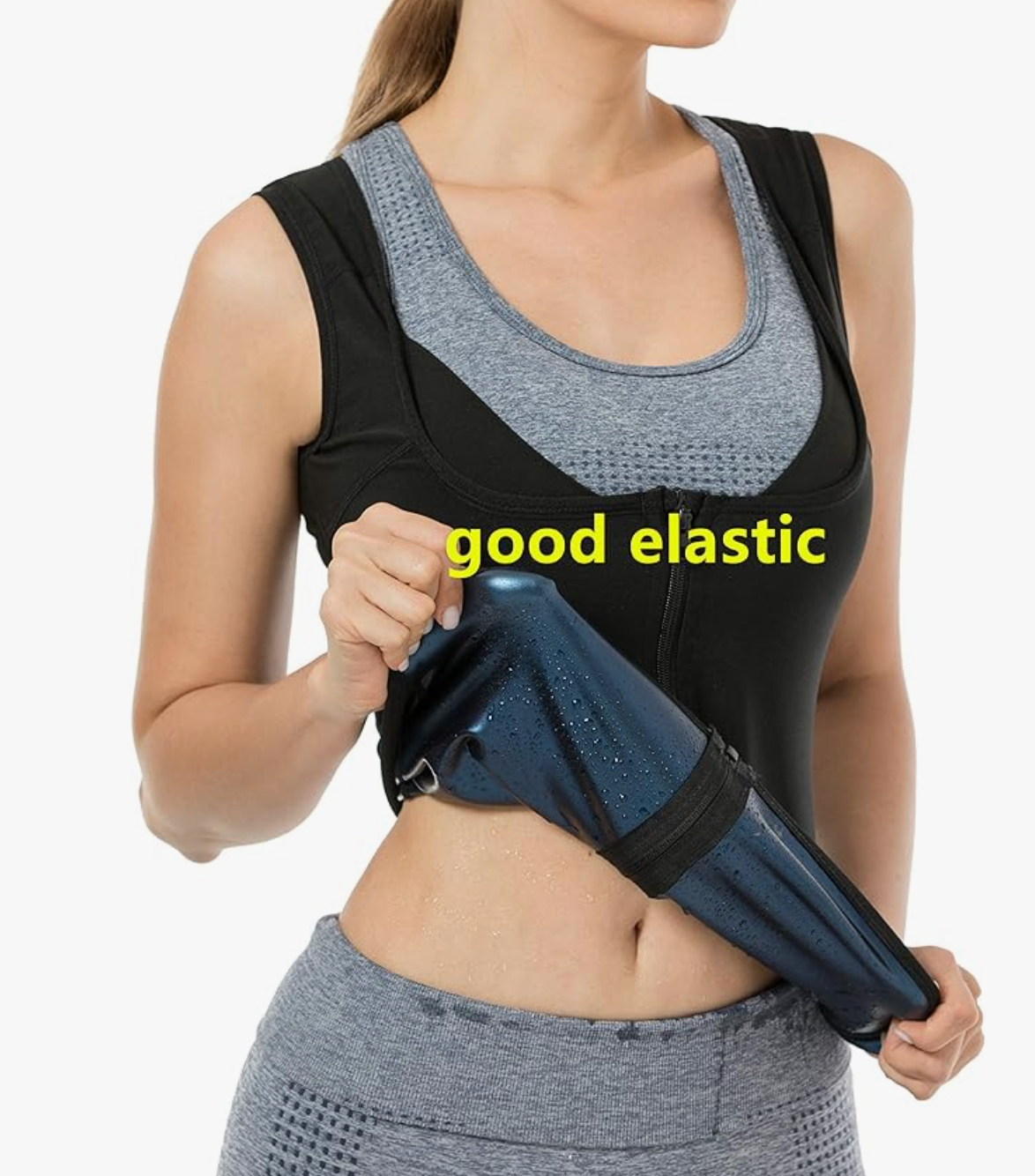V1001 Womens Polymer Sauna Vest Sweat Tank top Shirts with Zipper Fajas Kataleya