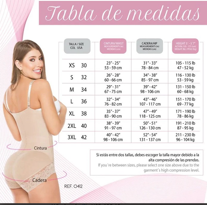 413 CCB SALOME Panty BODY faja with clips thin straps Fajas Kataleya