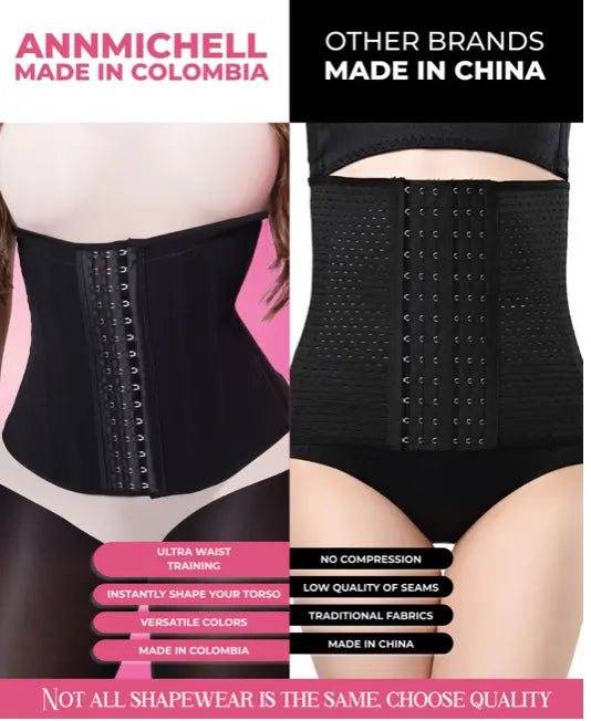1024AE ANN M Short Torso Mediano, Hourglass Waist Trainer with hooks Corset Fajas Kataleya