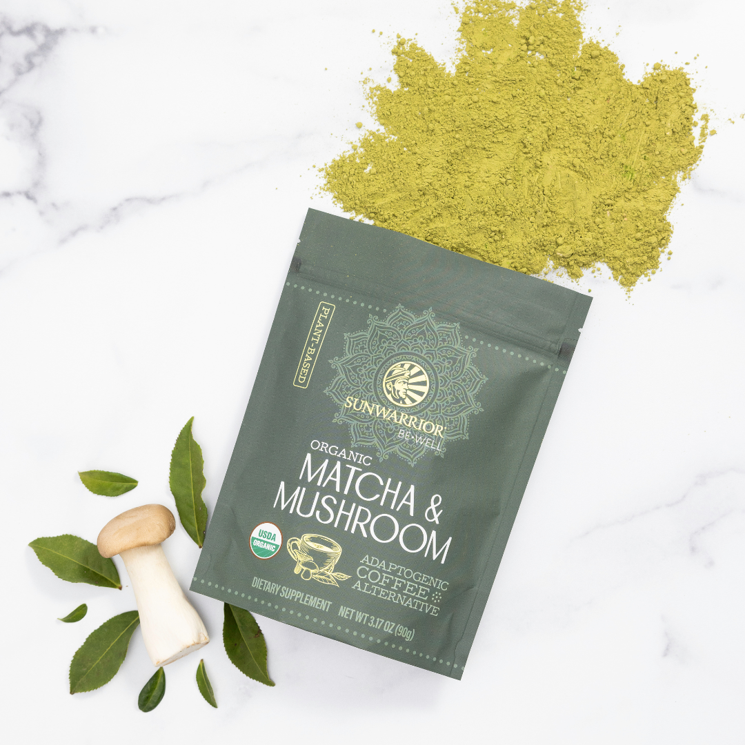 Be Well Matcha & Mushroom Drink Mix - Adaptogenic Coffee Sunwarrior