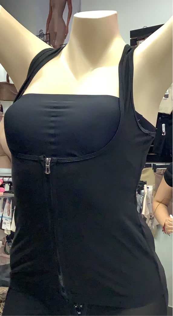 V1001 Womens Polymer Sauna Vest Sweat Tank top Shirts with Zipper Fajas Kataleya