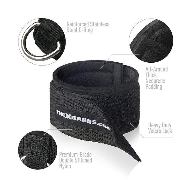 Ankle Straps for Cable Machines - For Legs, Glutes, Abs, and Hip Workouts The X Bands