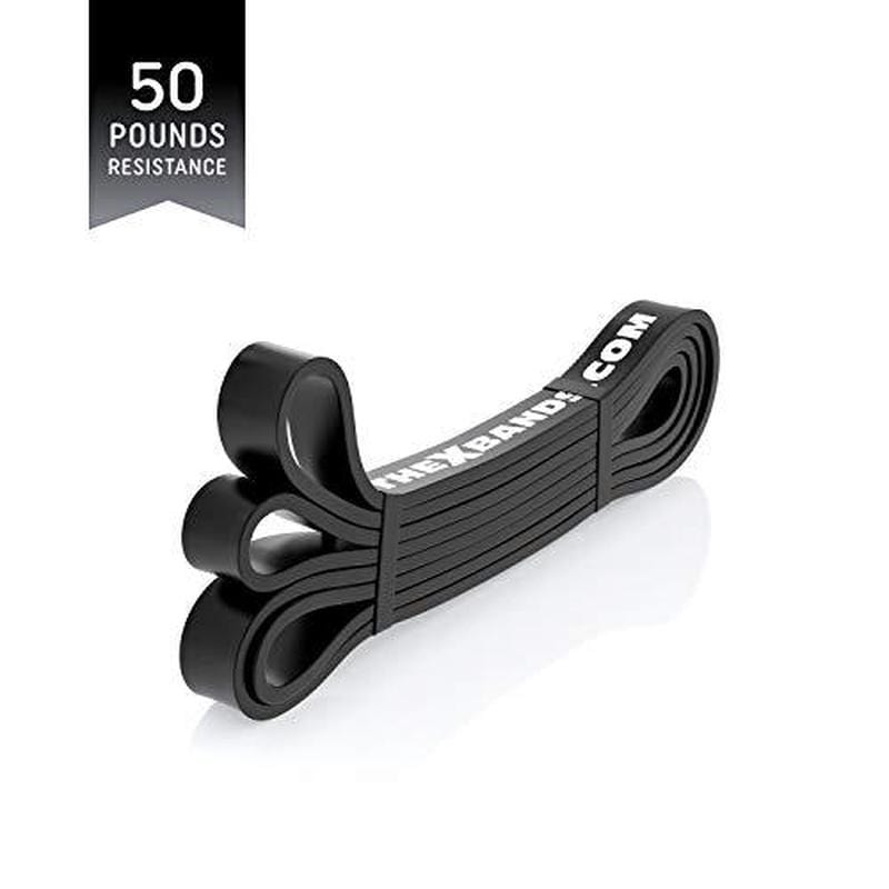 7/8" Wide Black 50lb Resistance Loop Workout Band The X Bands