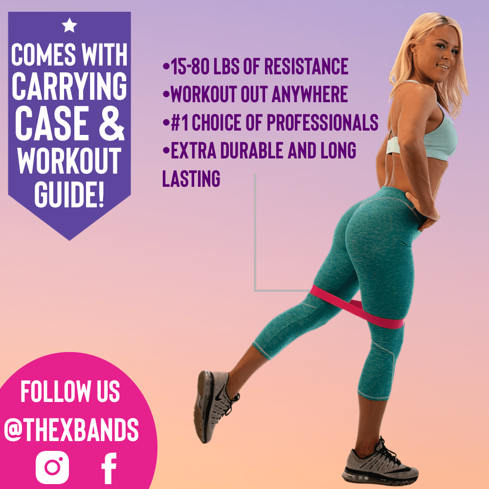 12" Booty Building Resistance Bands Deluxe Full Set of 5. 15lbs-80 lbs The X Bands