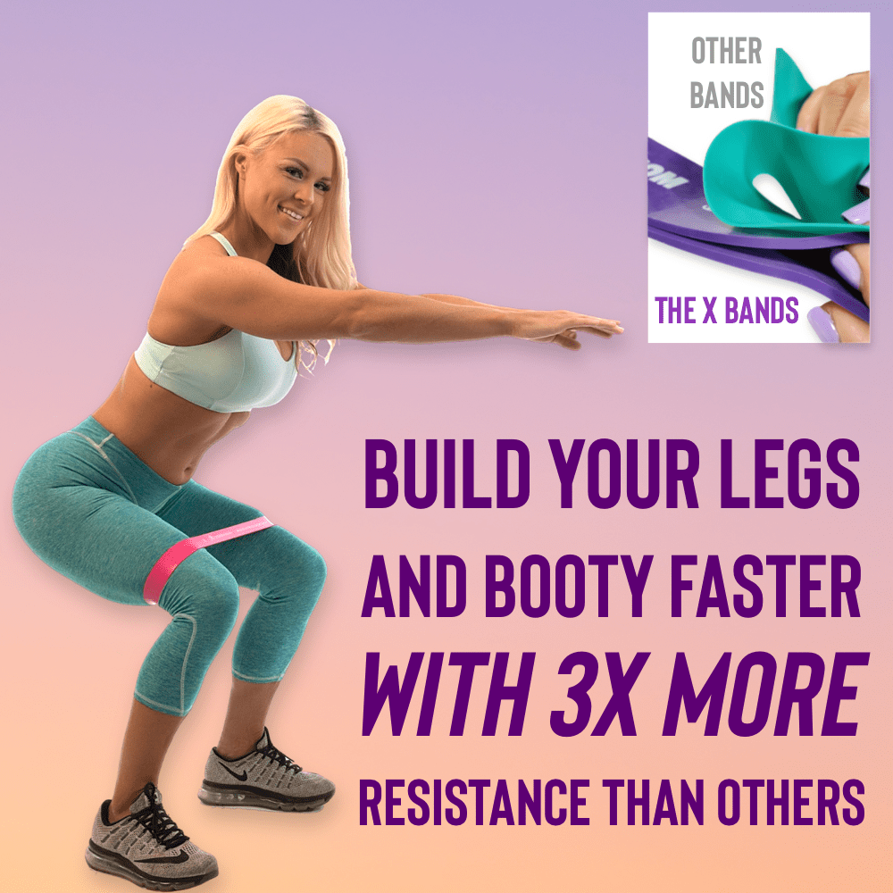 12" Booty Building Resistance Bands Deluxe Full Set of 5. 15lbs-80 lbs The X Bands