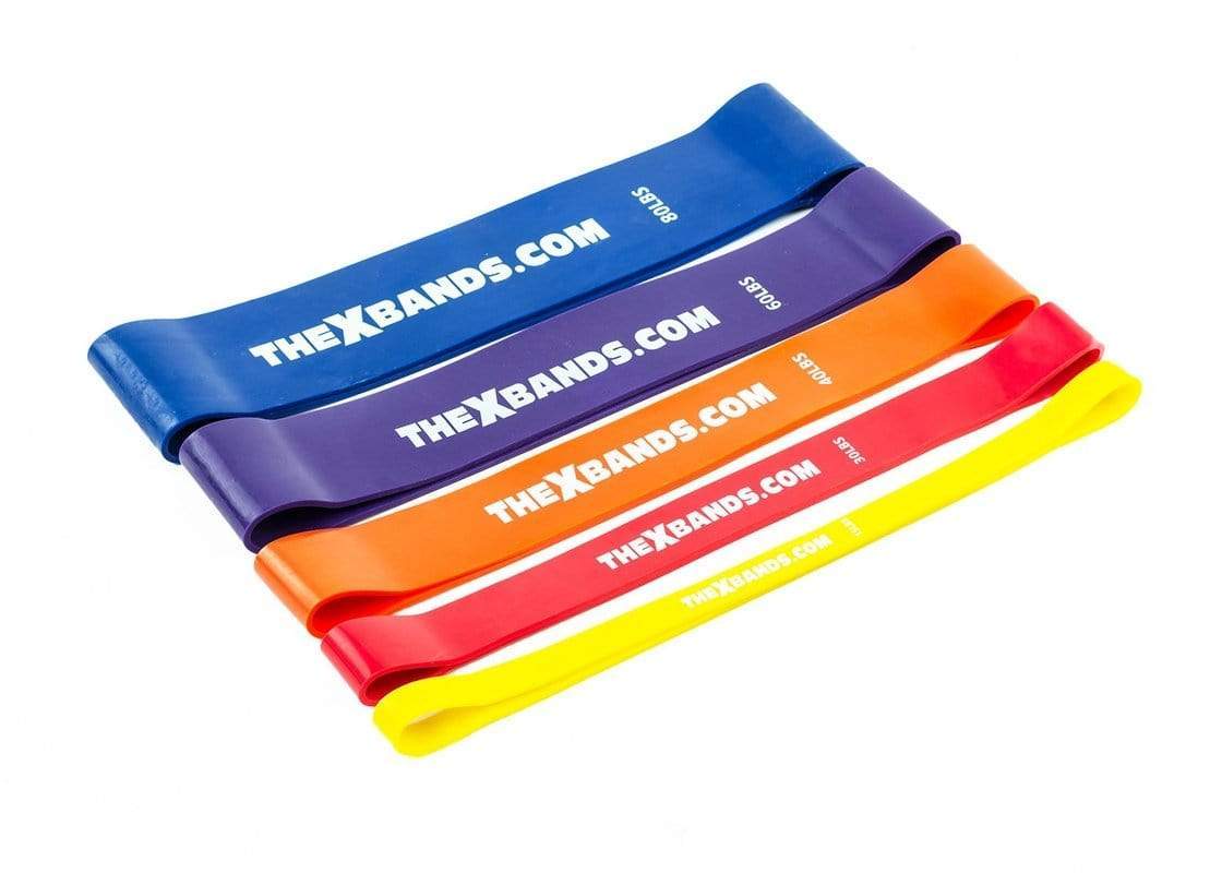 12" Booty Building Resistance Bands Deluxe Full Set of 5. 15lbs-80 lbs The X Bands