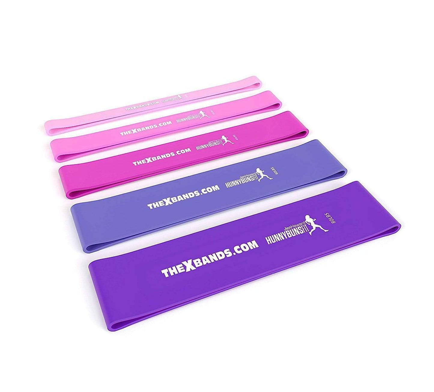 12" Booty Building Resistance Bands Deluxe Full Set of 5. 15lbs-80 lbs The X Bands