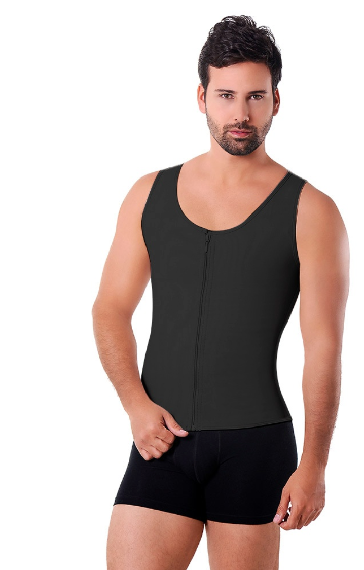 1053 ANN M   Men’s VEST With Zipper Power-net Fabric Chaleco Slimmer Waist Now