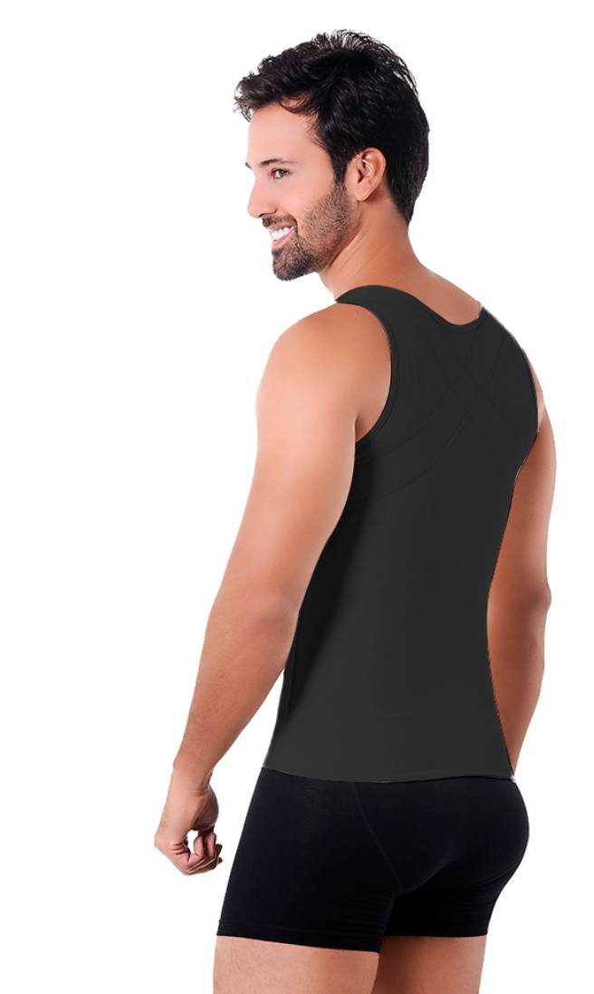 1053 ANN M   Men’s VEST With Zipper Power-net Fabric Chaleco Slimmer Waist Now