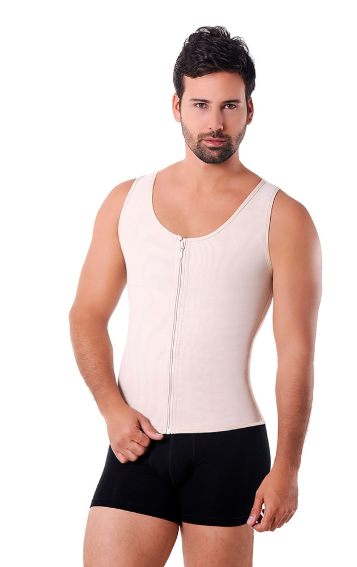 1053 ANN M   Men’s VEST With Zipper Power-net Fabric Chaleco Slimmer Waist Now