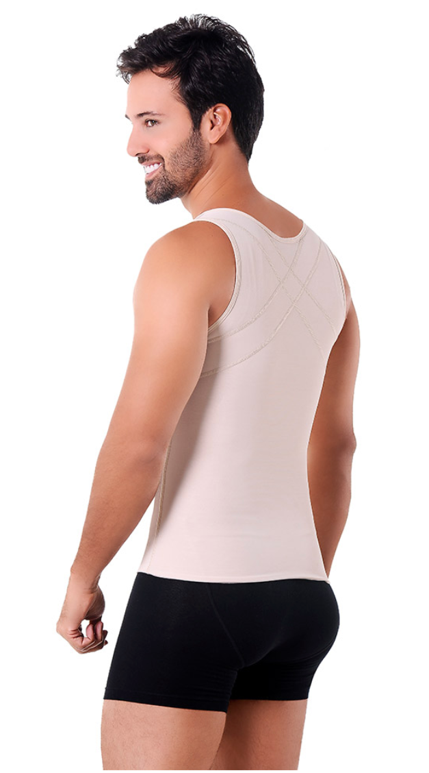 1053 ANN M   Men’s VEST With Zipper Power-net Fabric Chaleco Slimmer Waist Now