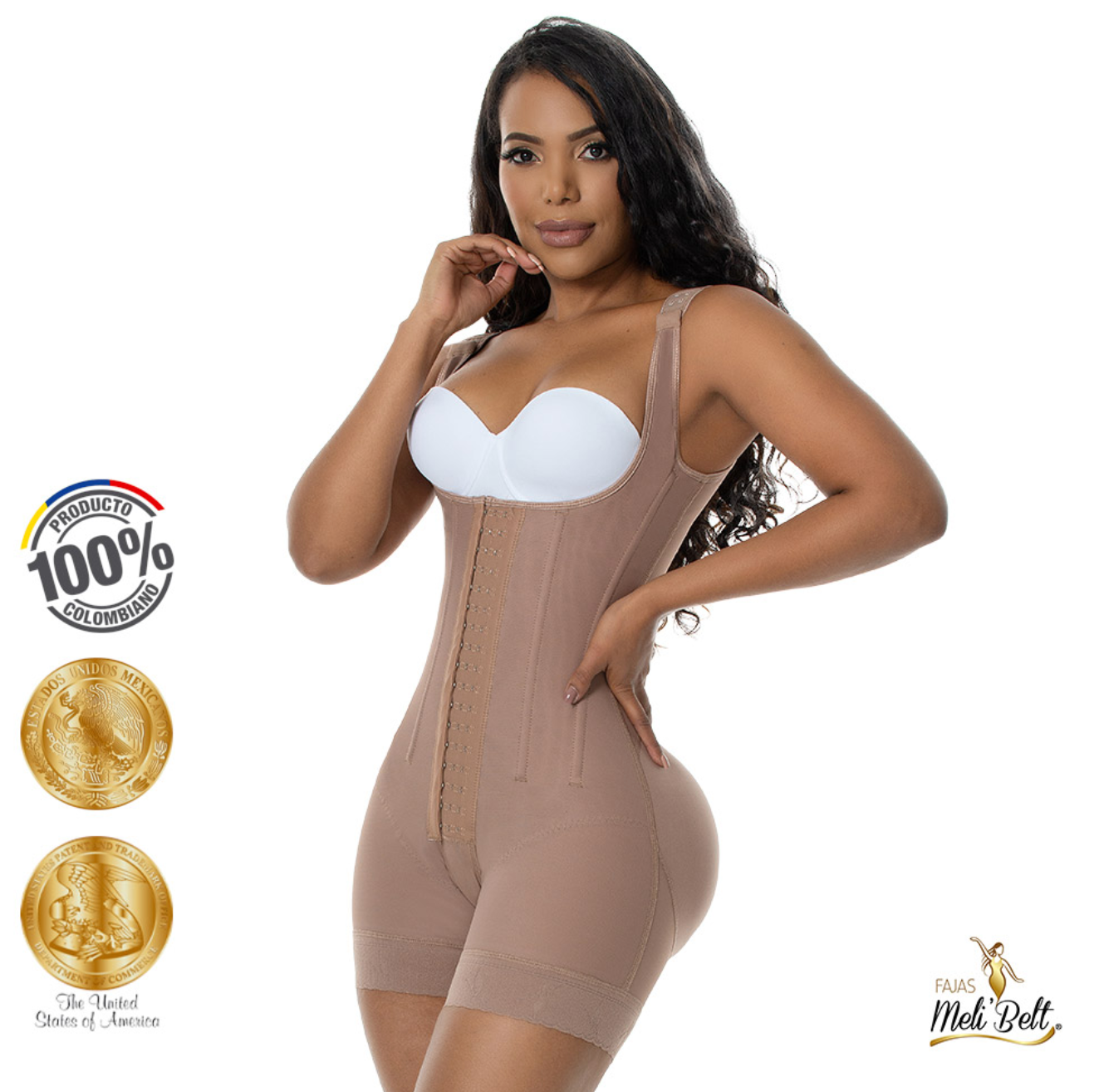 2029 MELI BELT ORCHID bodyshape with booty shaping shorts, 7 rod (Bonning channel, varillas ) Fajas Kataleya
