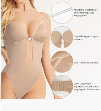 M2012 Brassiere Backless Body Shaper W/Bra & Thong Fajas Kataleya