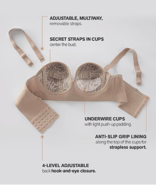 011911C LEONISA Brassier Strapless 360 Longline Contouring Bra Fajas Kataleya