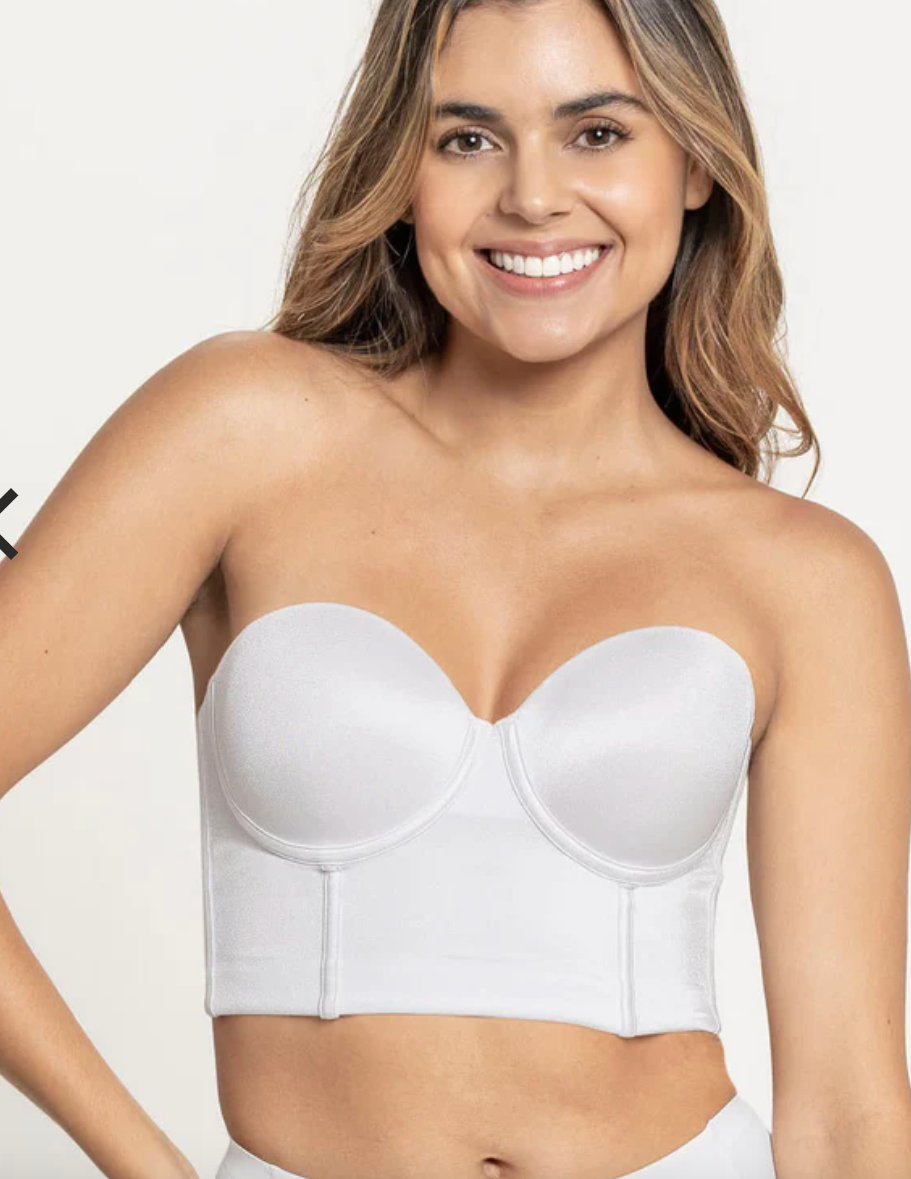 ON SALE 091060 LEONISA Strapless, LOW BACK, contouring bustier bra ON SALE 091060 LEONISA Strapless, LOW BACK, contouring bustier bra