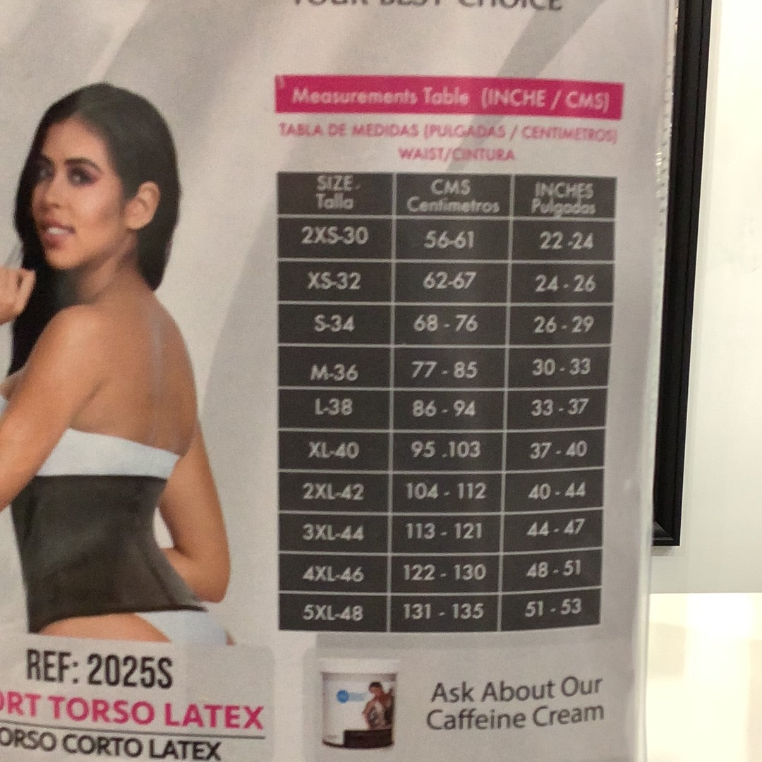 2025S ANN M Waist Trainer Short Torso 3-Hook Latex Fajas Kataleya