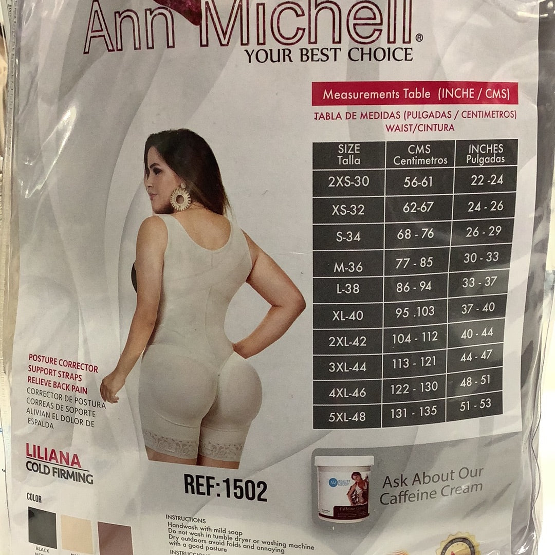 ON SALE 1502 ANN M LILIANA Body Shaper with zipper , high back and straps Fajas Kataleya