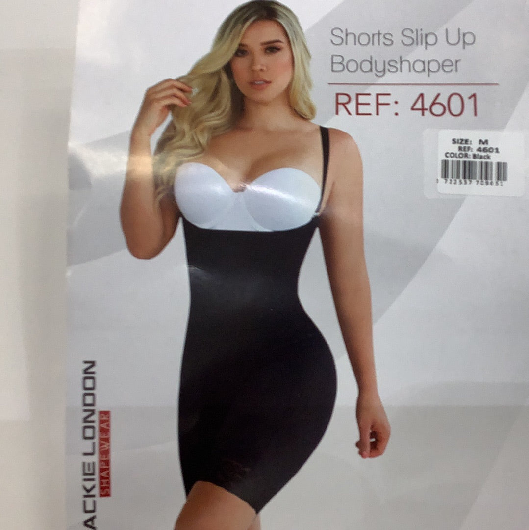 4601 JACKIE L Full Bodyshaper Slip Up W/ Thin Straps & Shorts Fajas Kataleya