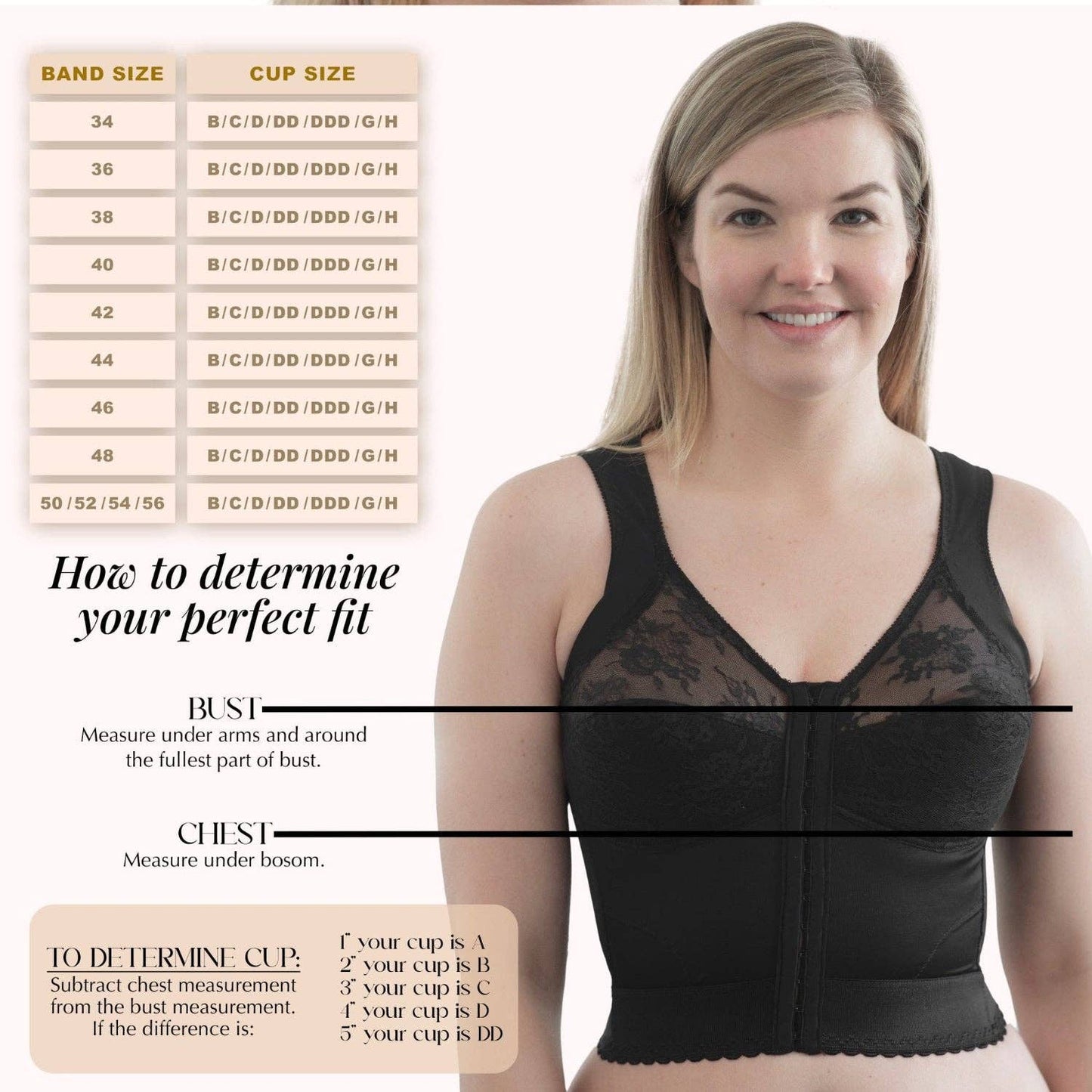 CORTLAND INTIMATES 9603 - Front Closure Back Support BLK