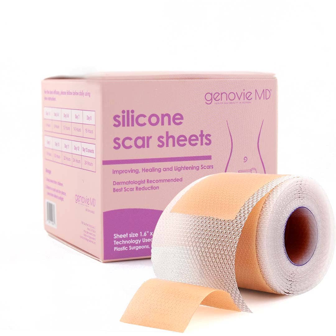 Genovie MD Tape of Silicone Scar Sheets, Full Roll of Scar Sheet, 1.6’’ × 120’’ Fajas Kataleya