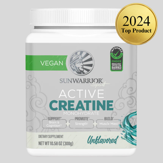 Unflavored Active Creatine Drink Powder - Vegan, 300 grams Sunwarrior