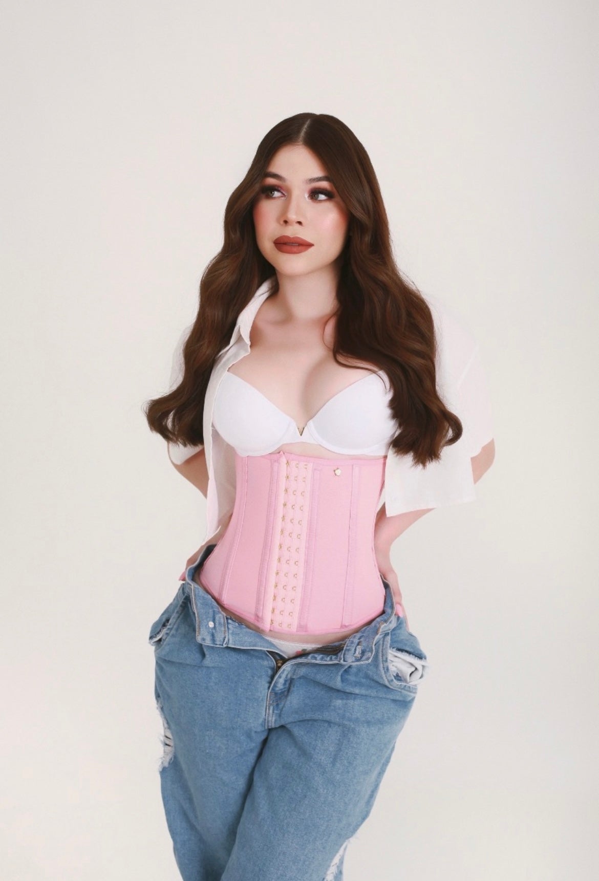 SKIN WAIST TRAINER ANA GASTELUM   Limited Edition Collab pink waist trainer cinturilla reductora Fajas Kataleya