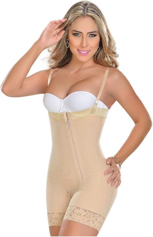 0766 M&D Full Body Shaper Mid Thigh Bodysuit | Fajas Levanta Cola Colombianas