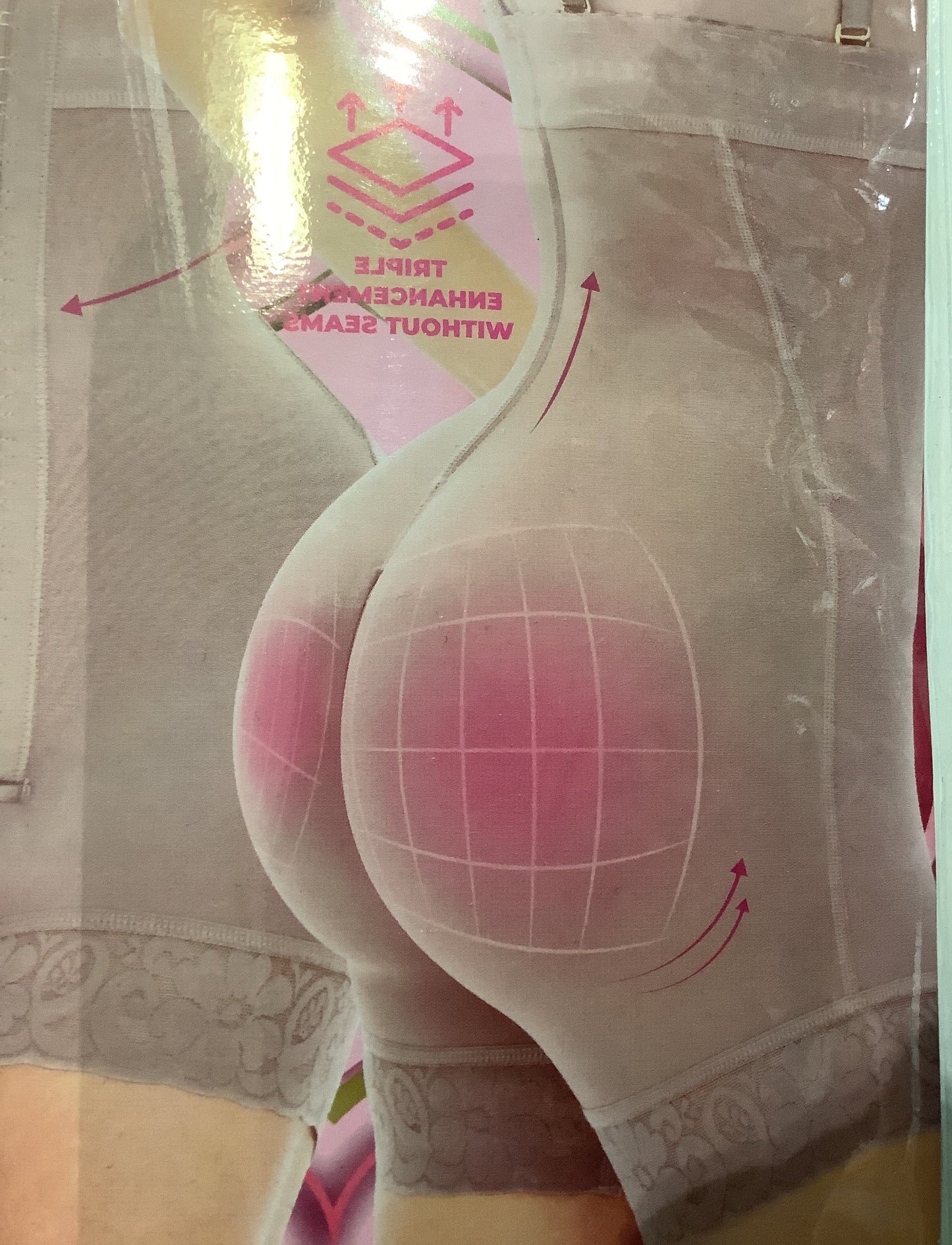 Peachy Strapless ZIPPER ULTRA SECRET shaper,  no show,  Butt Lifter AM8209