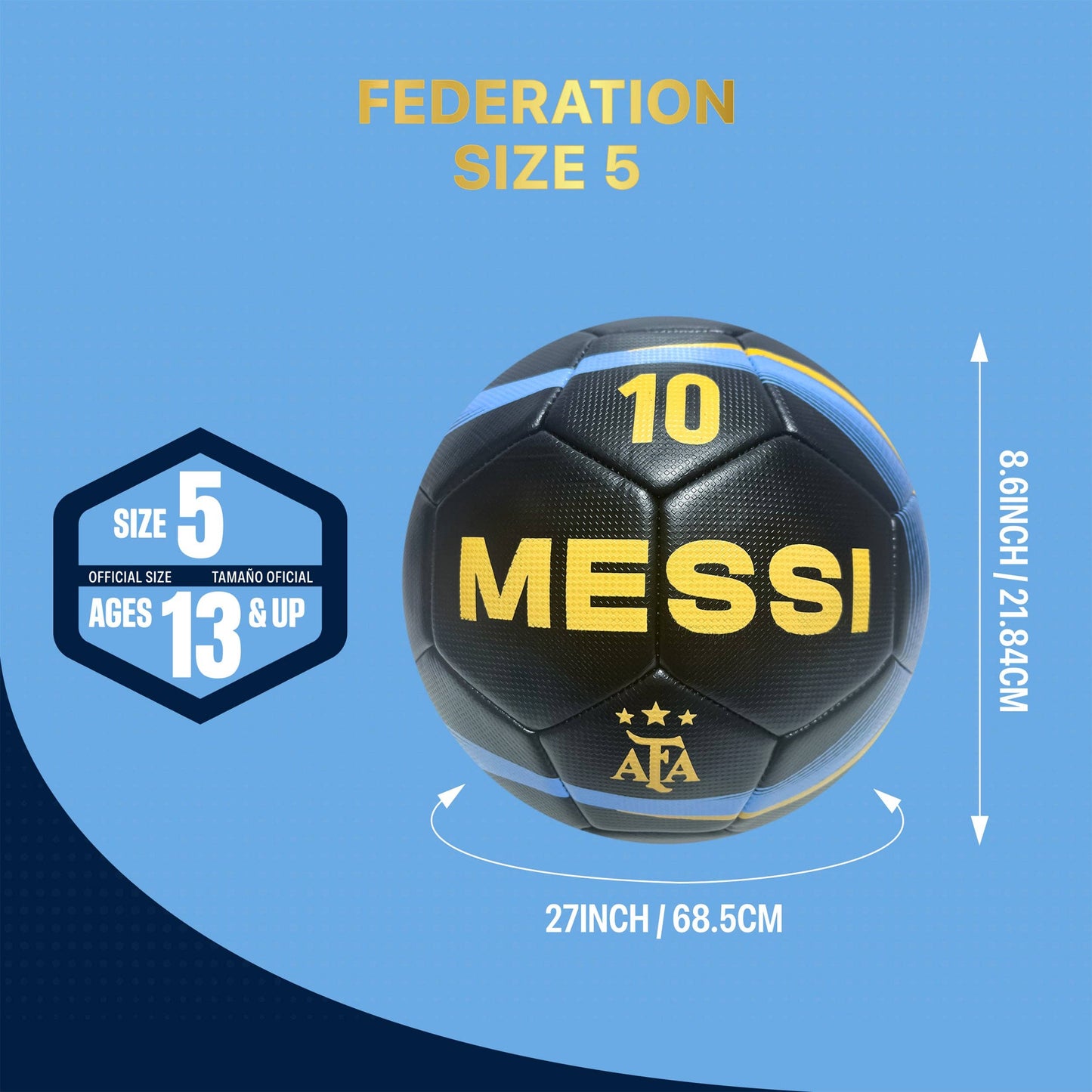 Argentina Lionel Messi Soccer Ball - AFA189BL-AG