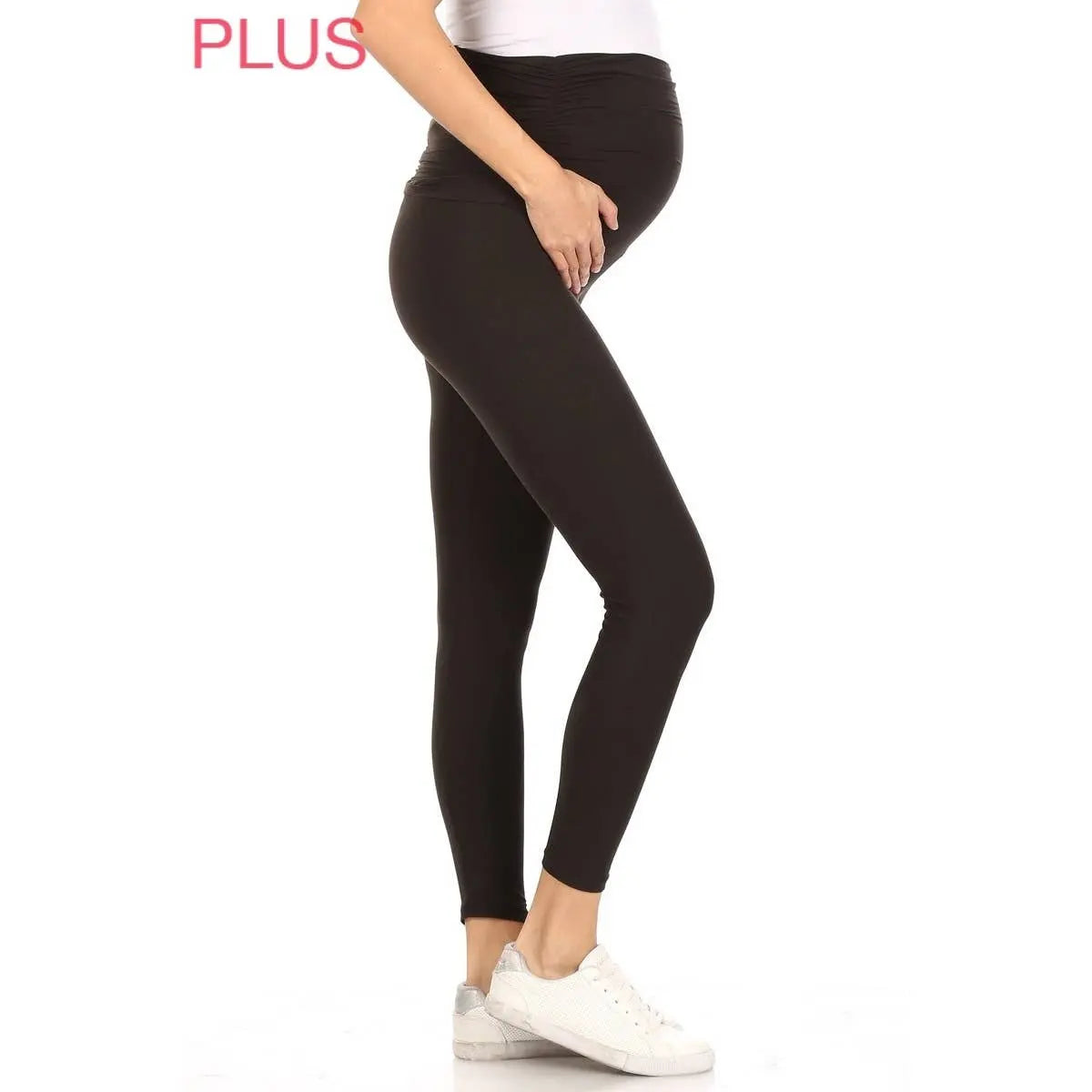 Plus Size Buttery Soft Solid Maternity Leggings