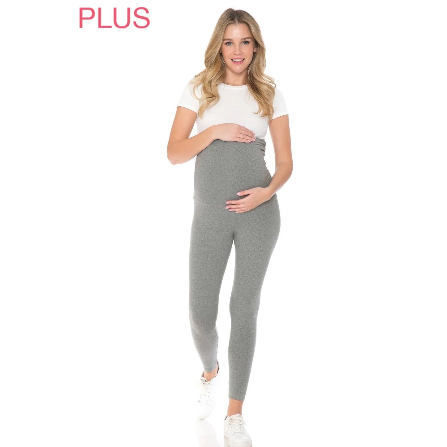 Plus Size Buttery Soft Solid Maternity Leggings