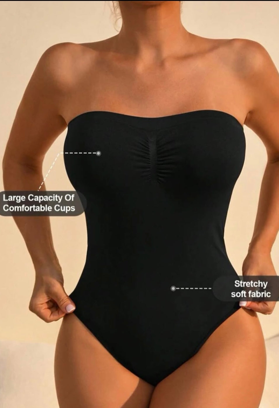 Seamless Sculpt  Body Strapless Panty & Brassier , removable straps