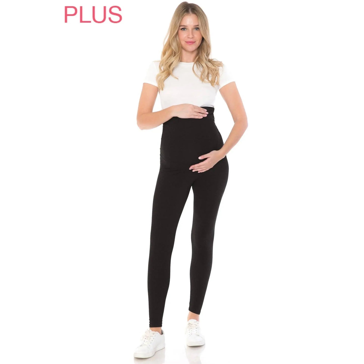 Plus Size Buttery Soft Solid Maternity Leggings