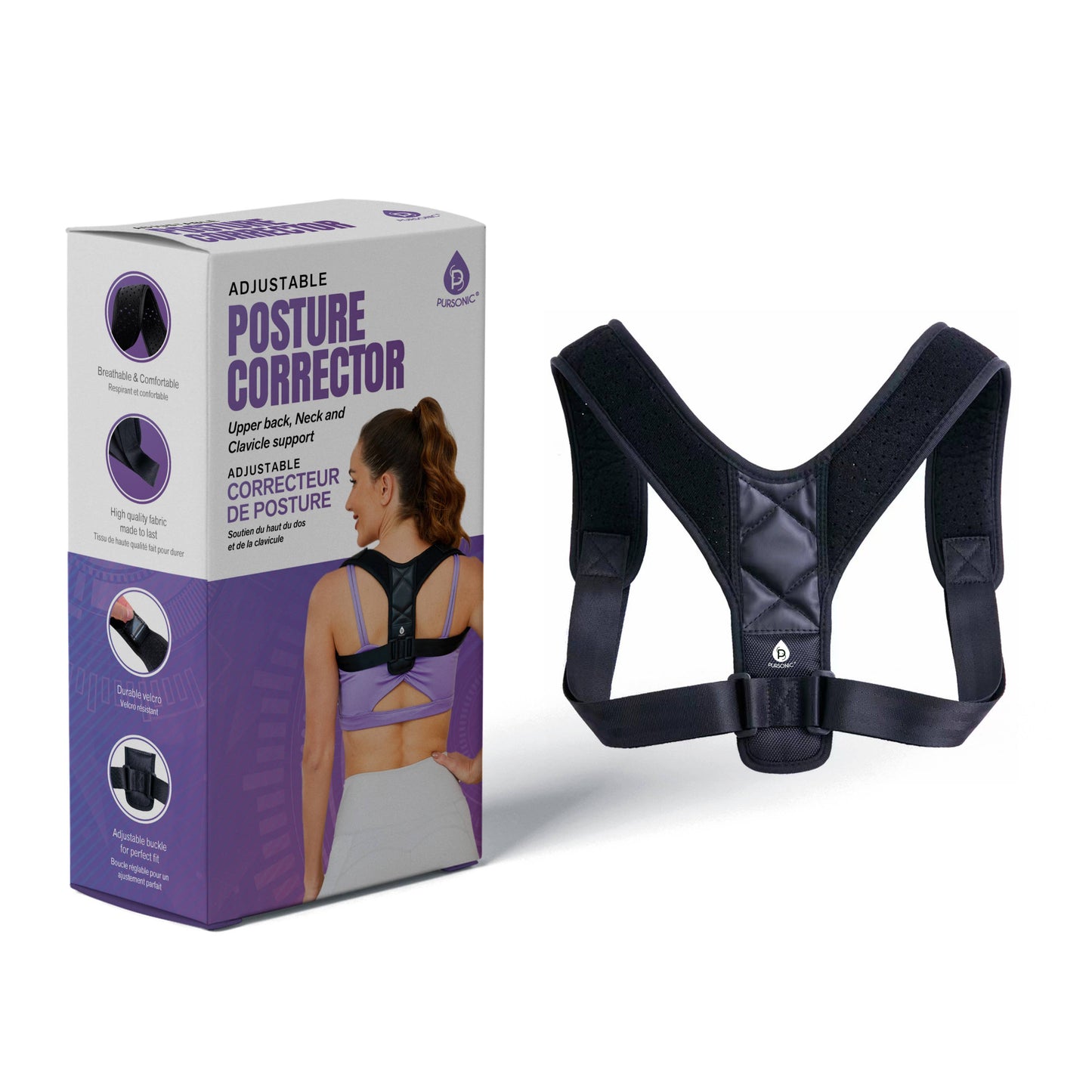 PURSONIC POSTURE CORRECTOR Adjustable Upper Back, Neck & Clavicle Fajas Kataleya