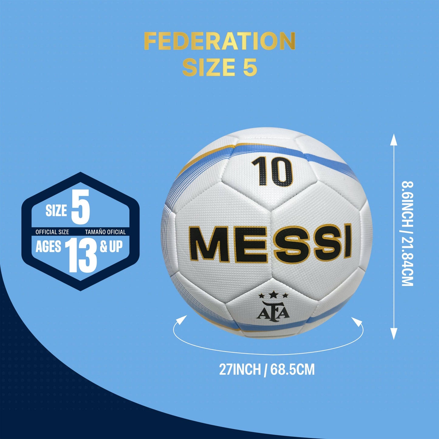 Argentina Lionel Messi Soccer Ball - AFA189BL-AG