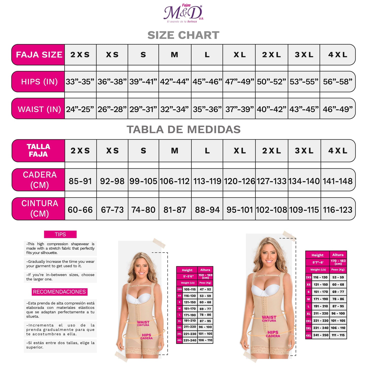 Fajas MYD 0047 Strapless Short Length Body Shaper for Women