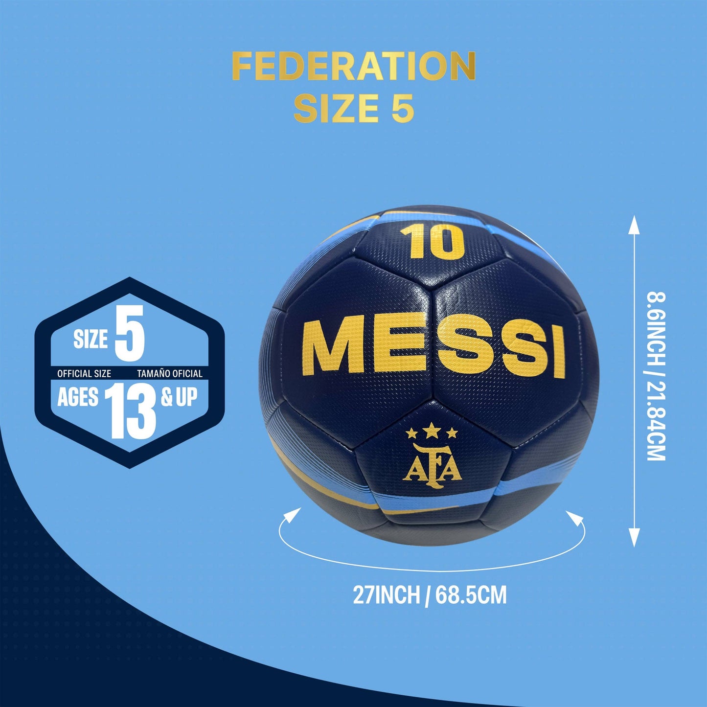 Argentina Lionel Messi Soccer Ball - AFA189BL-AG