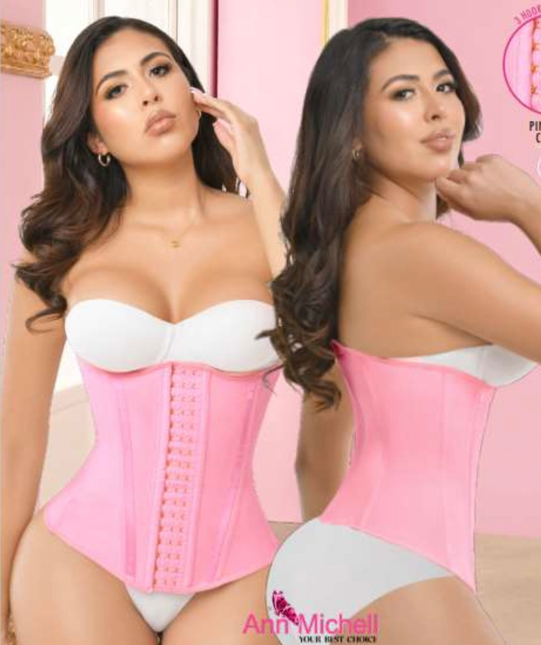 1034A Excelencia Waist Trainer 3 Row Clip Deluxe Fajas Kataleya