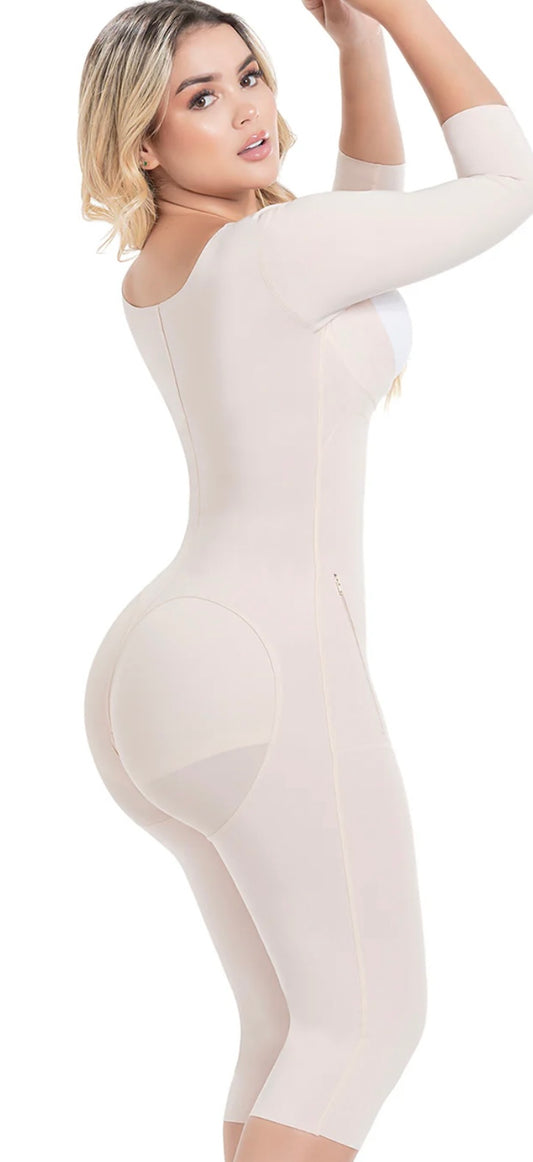 105BF SONRYSE Shapewear 1 Stage, drain pocket, long sleeves, long legs, 4 rows of hooks